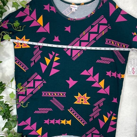 LuLaRoe Irma NWT SS Small Beautiful Pink Orange Black Oversized Tunic Top - Picture 7 of 16